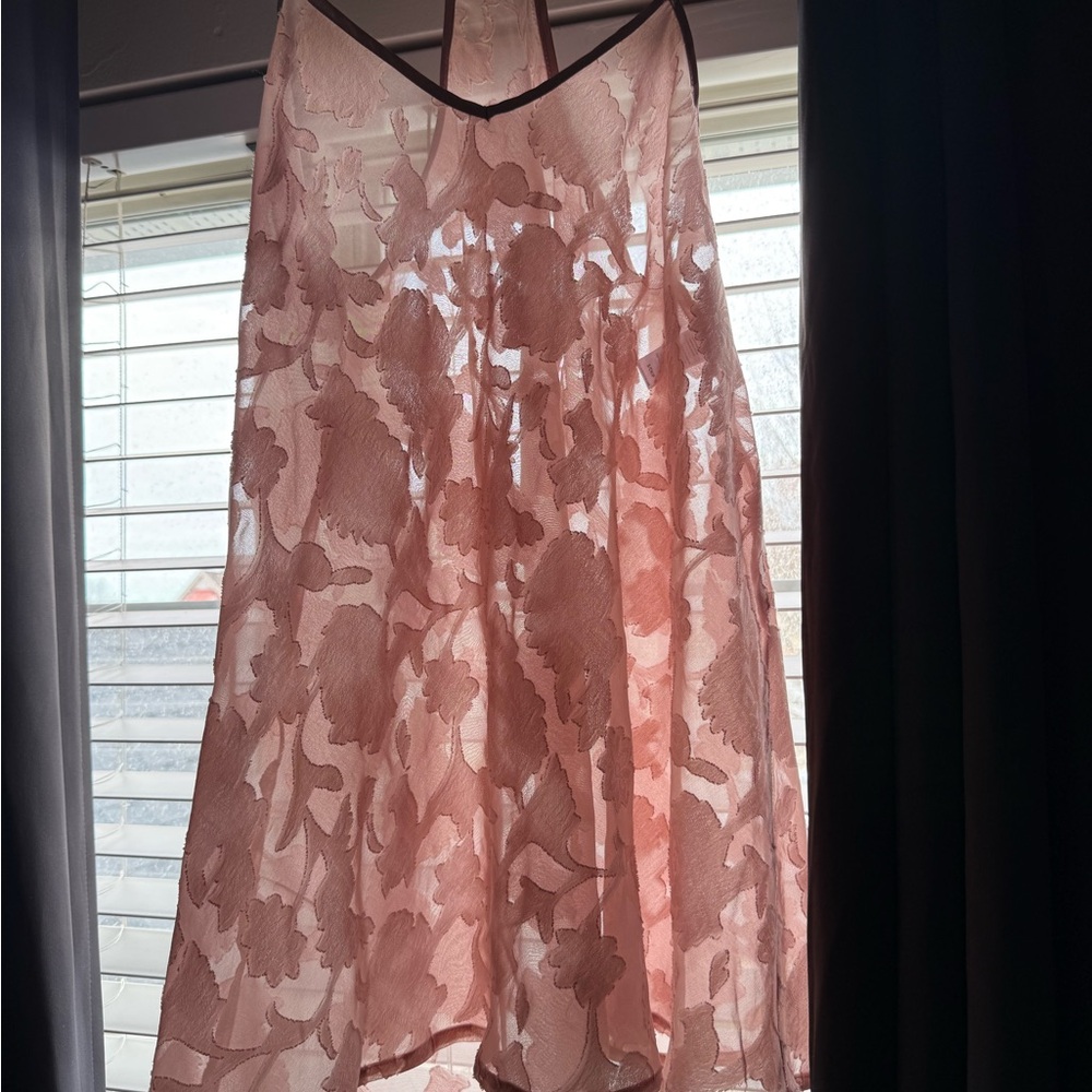 Flora Nikrooz Sheer Floral Lace Mini Chemise - Blush Pink